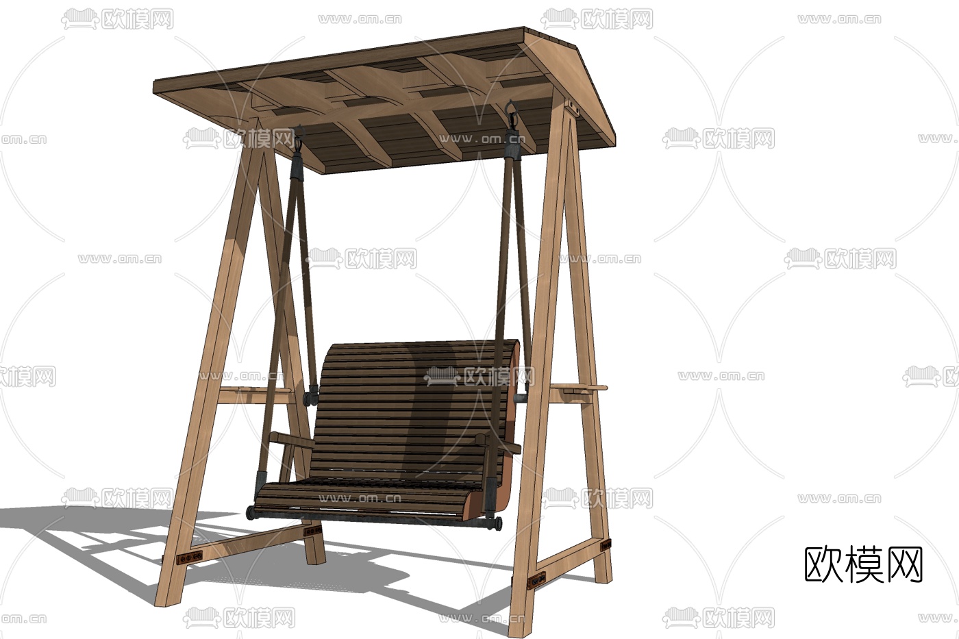现代实木吊椅免费su模型下载