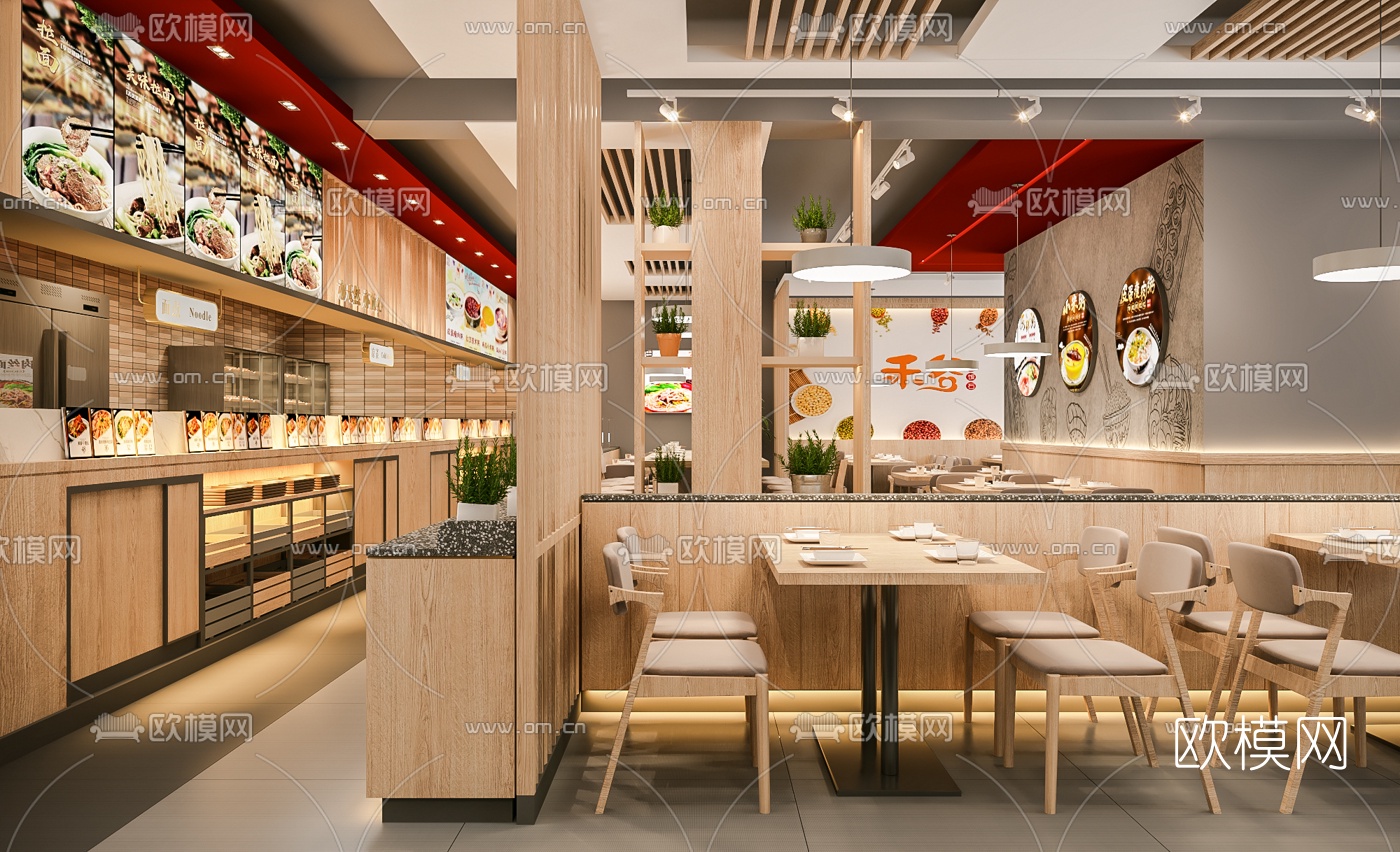 现代快餐店3d模型
