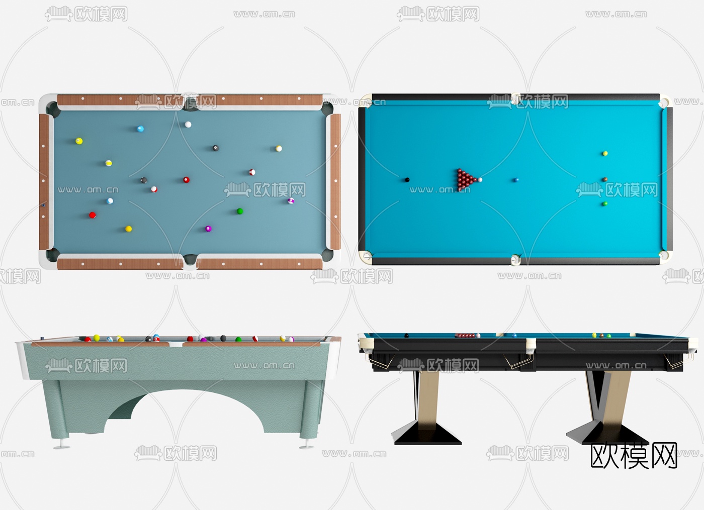 现代台球桌3d模型下载