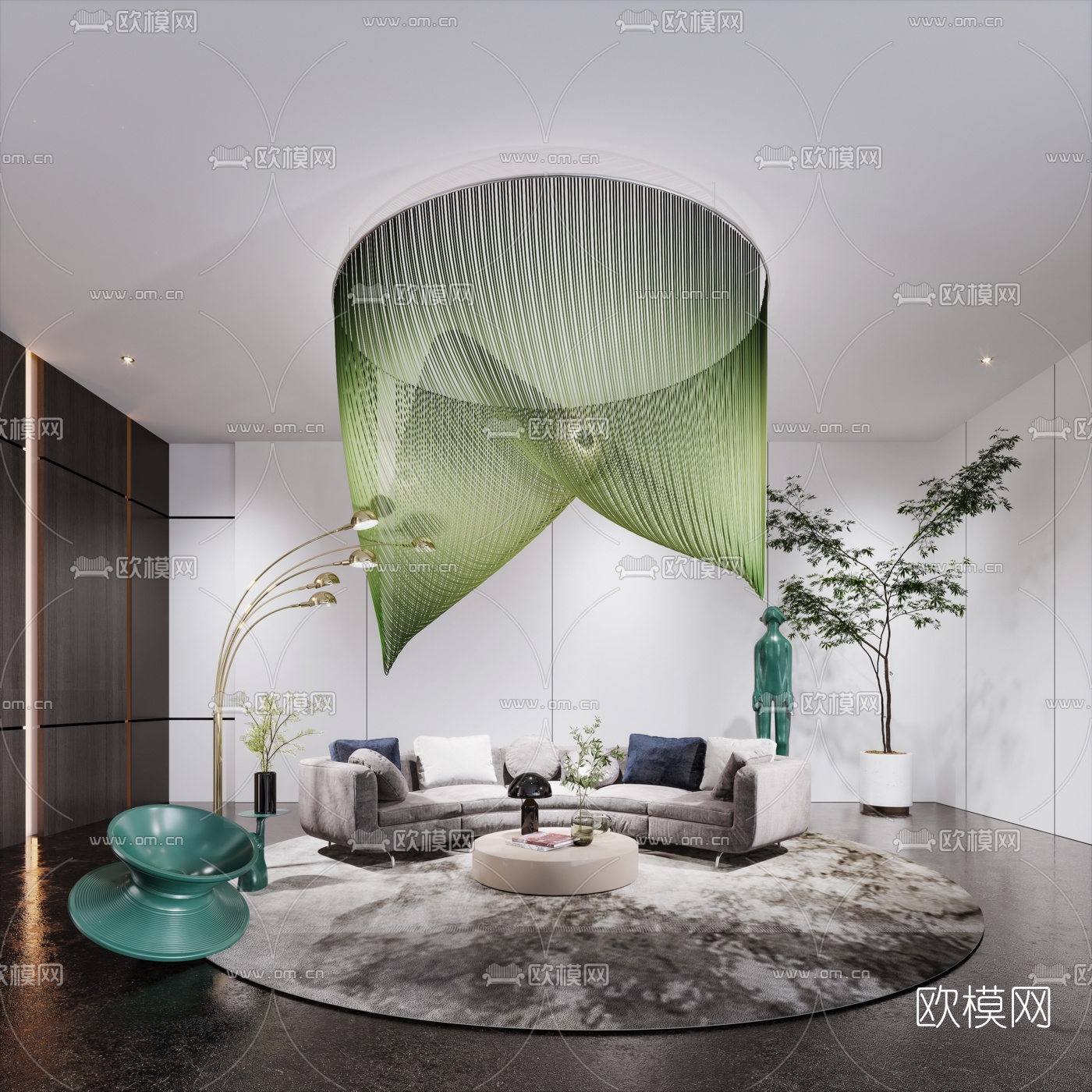 现代时尚办公室前台3d模型