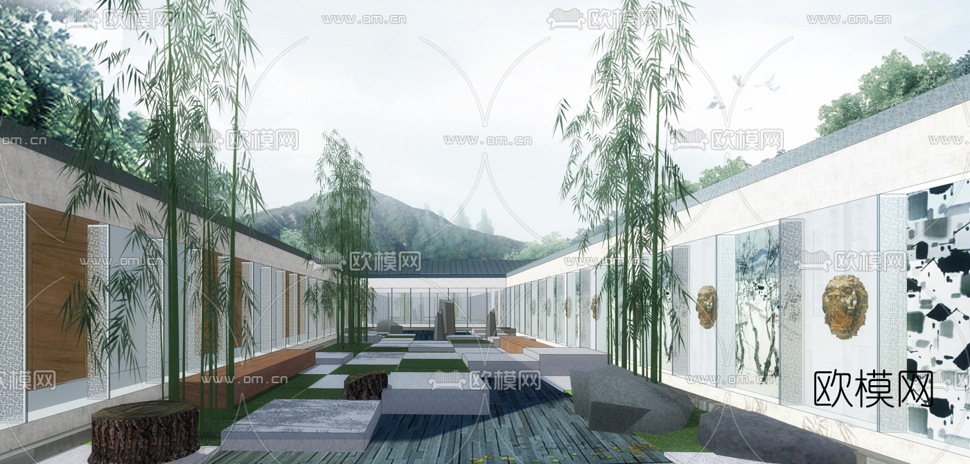 现代博物馆档案馆su模型下载（渲染图2）