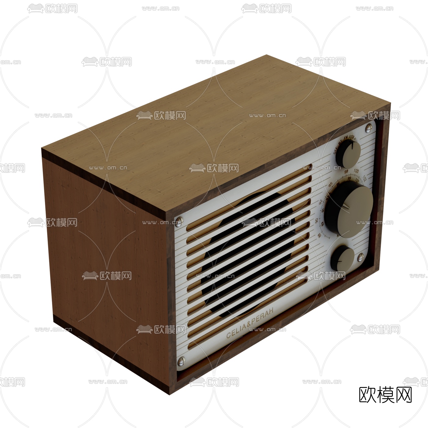 北欧复古收音机3d模型下载（渲染图3）