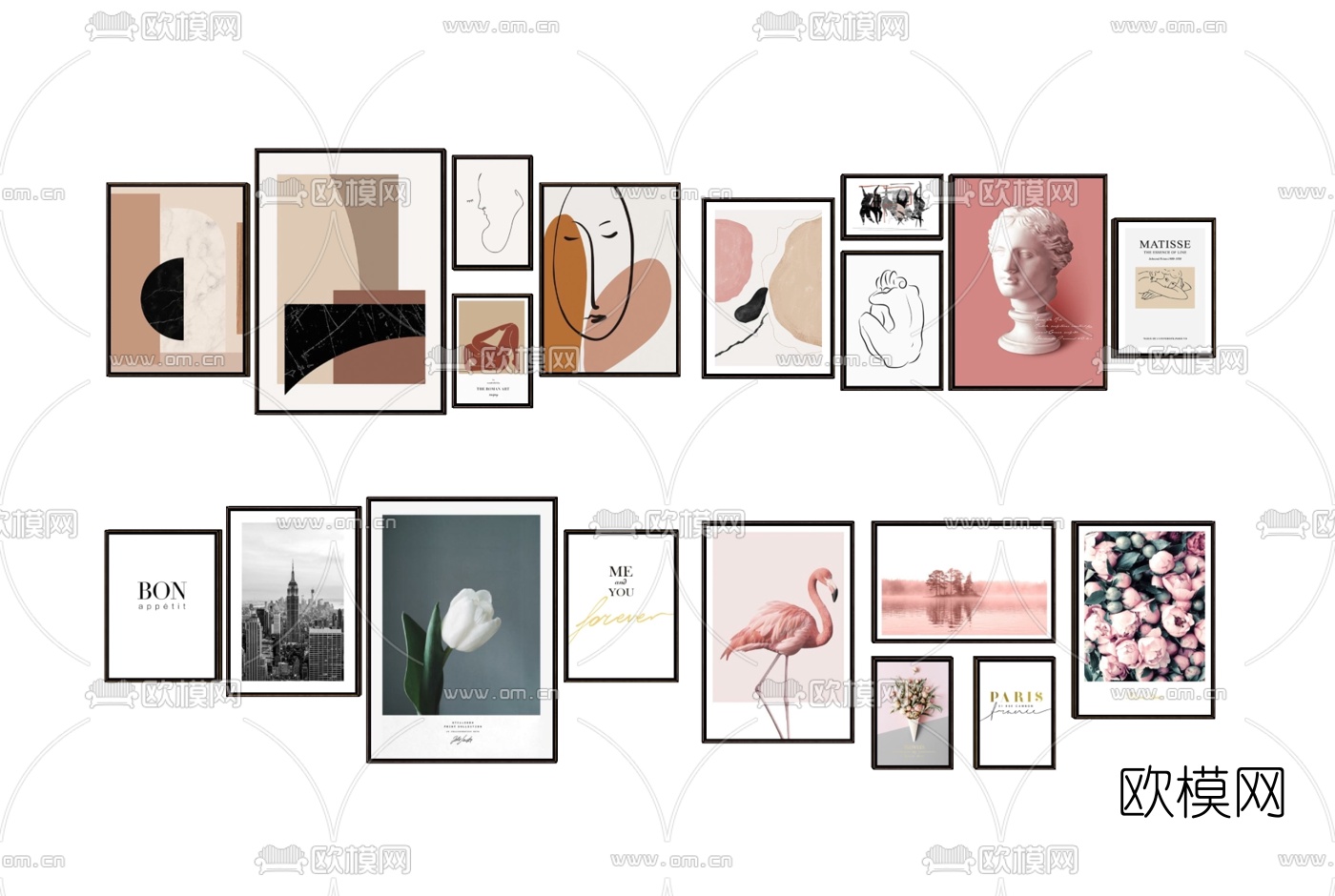 北欧花卉装饰画su模型下载