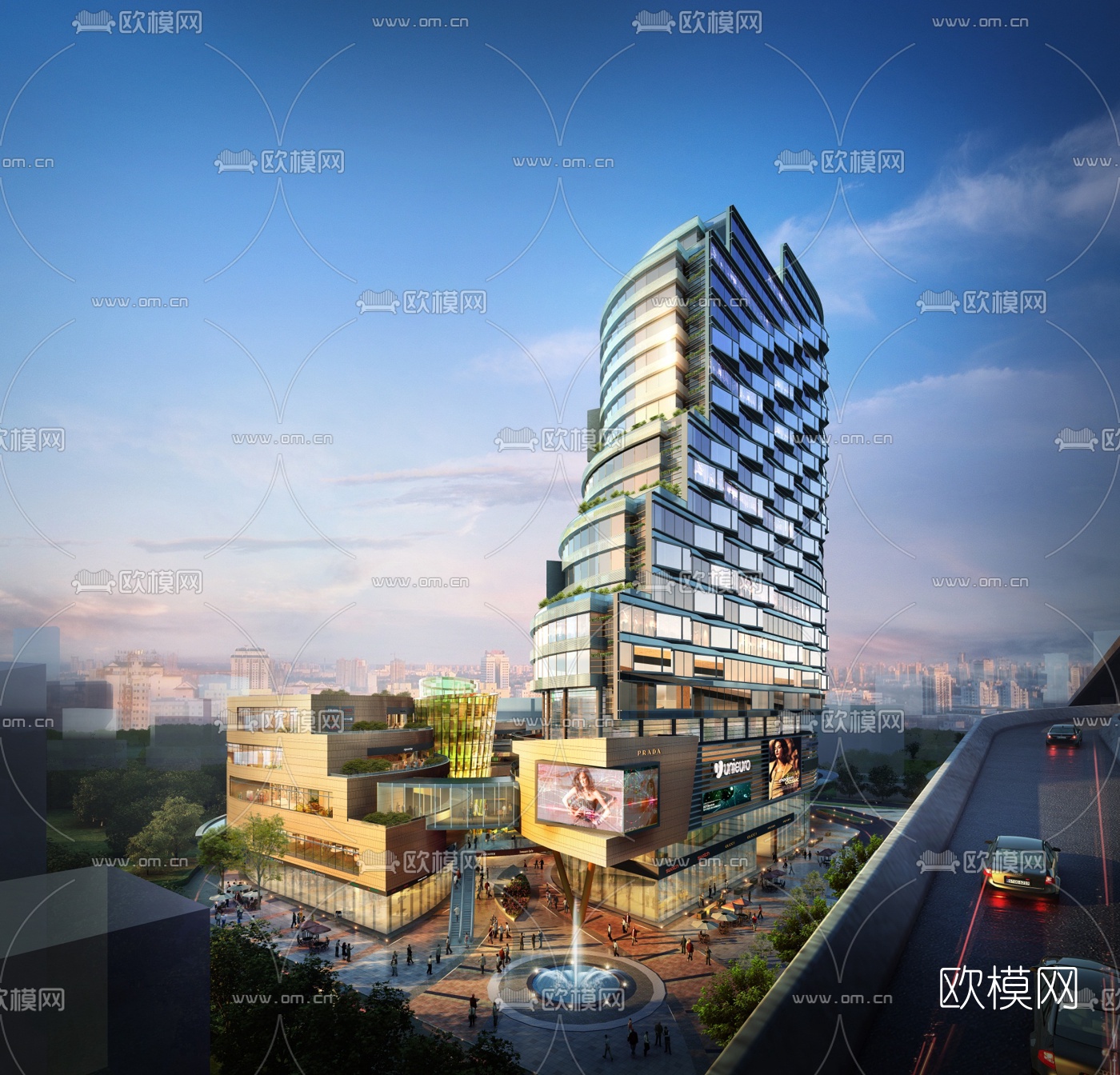 现代商业综合体su模型下载（渲染图10）