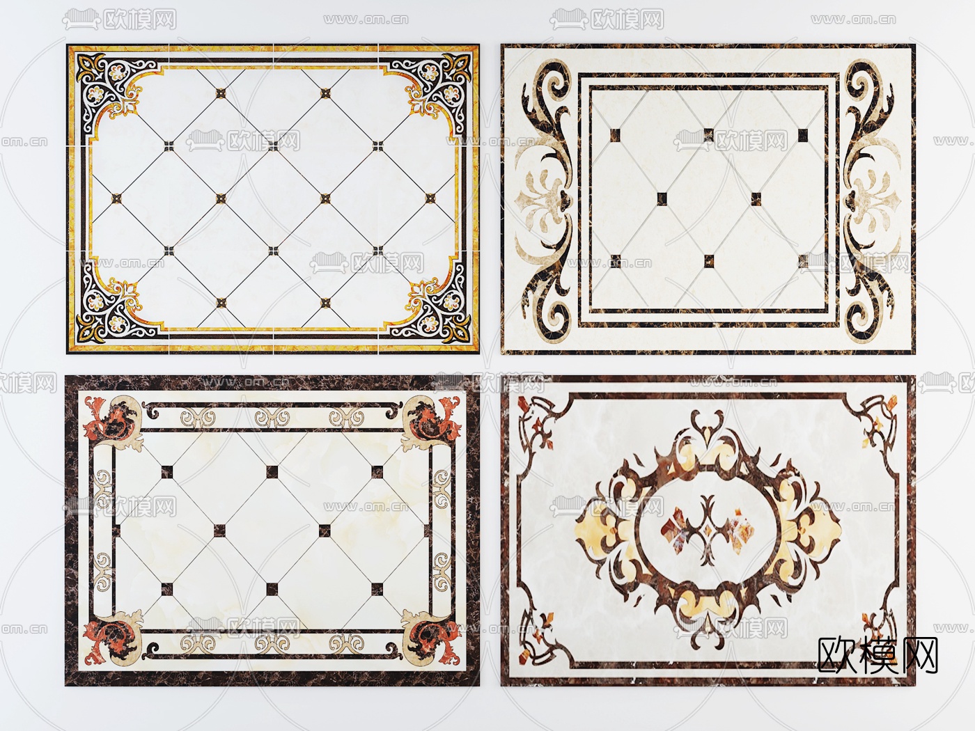 简欧石材拼花免费3d模型下载