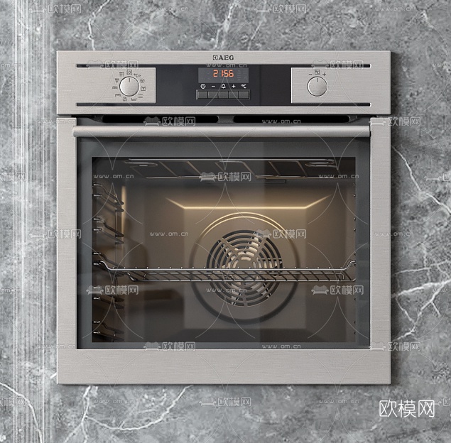 现代嵌入式烤箱咖啡机3d模型下载（渲染图3）