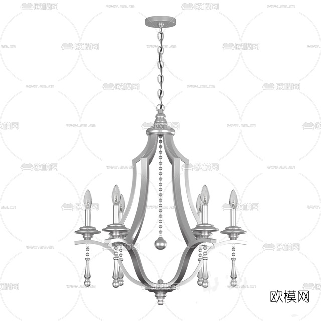 简欧金属吊灯免费3d模型下载