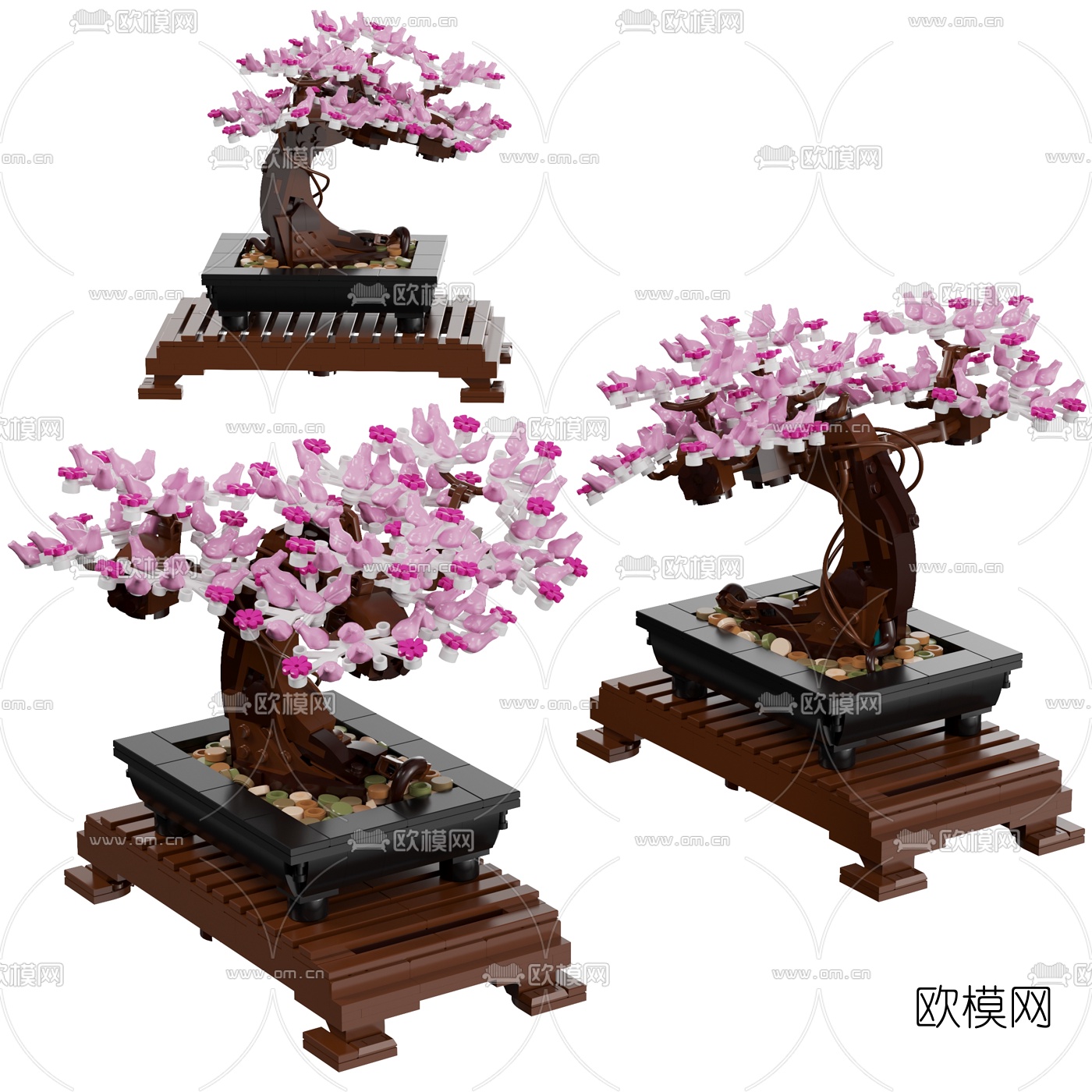 现代盆栽玩具3d模型
