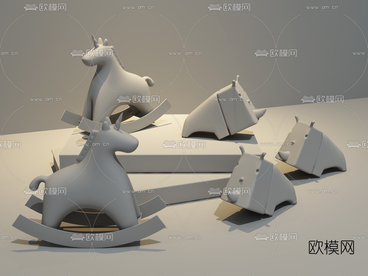 北欧动物桌面摆件装饰品3d模型