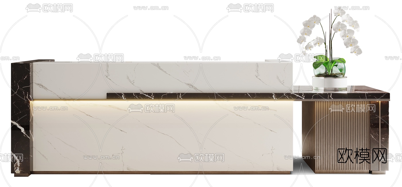 现代大理石接待台3d模型