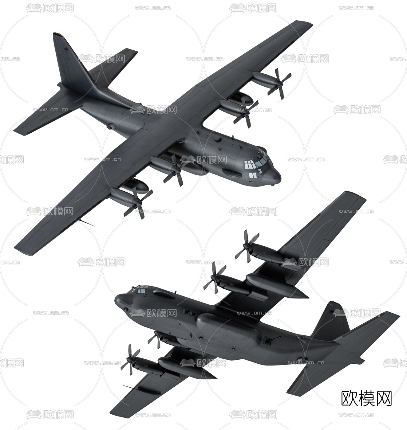 现代运输机航模玩具3d模型下载（渲染图1）