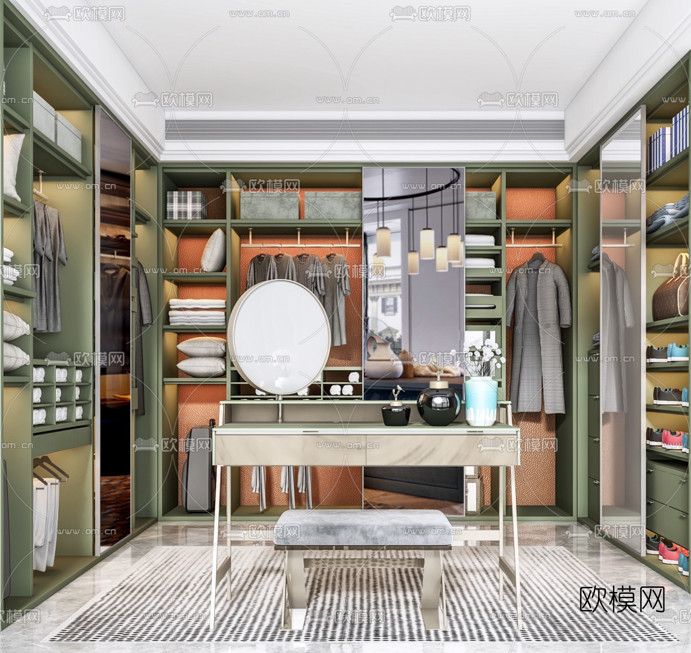 北欧衣帽间3d模型下载