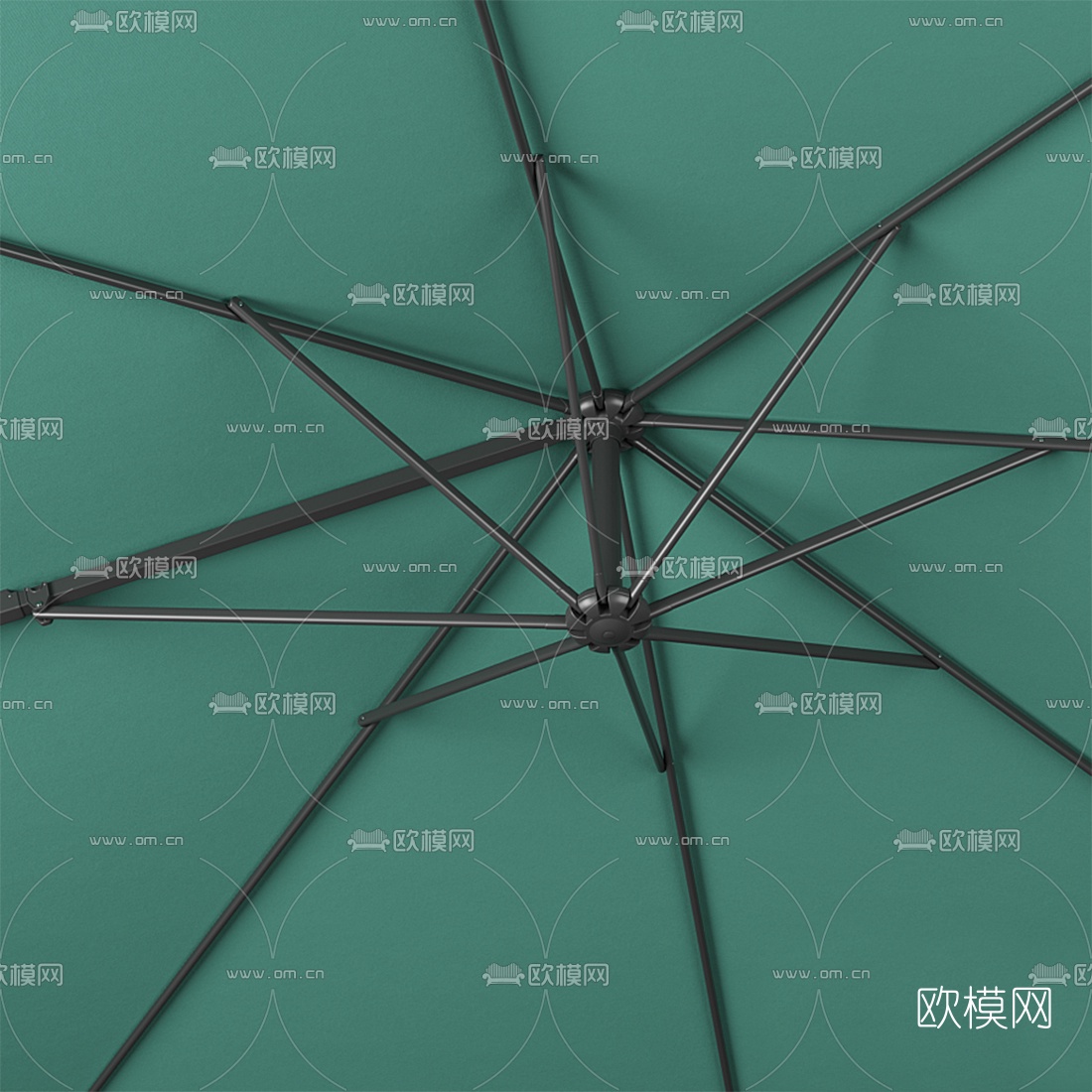 现代户外遮阳伞3d模型下载（渲染图2）