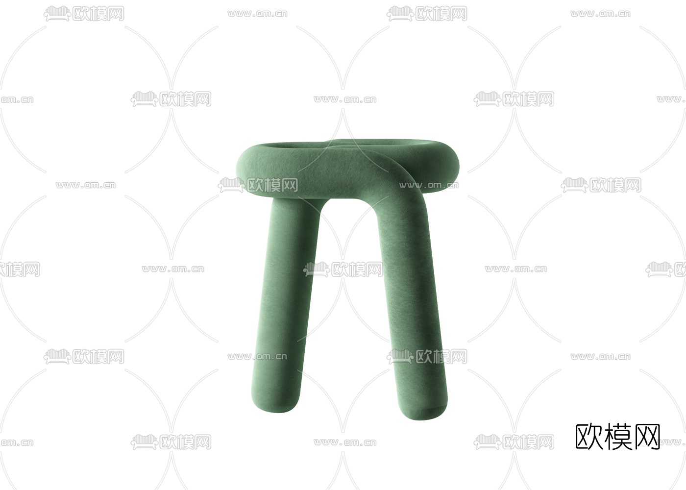 现代个性绒布凳子3d模型