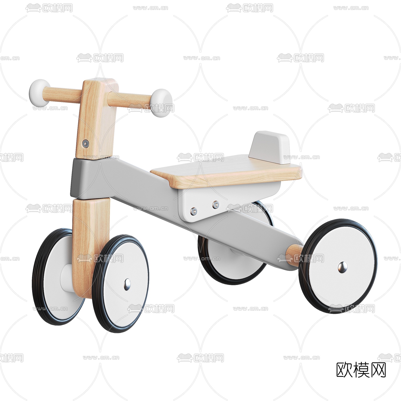 北欧儿童玩具单车3d模型下载（渲染图1）