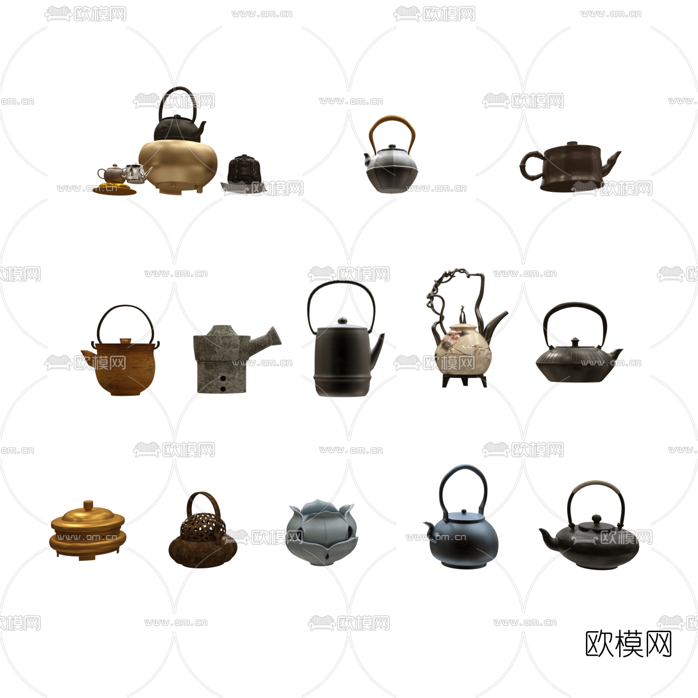 新中式茶壶3d模型