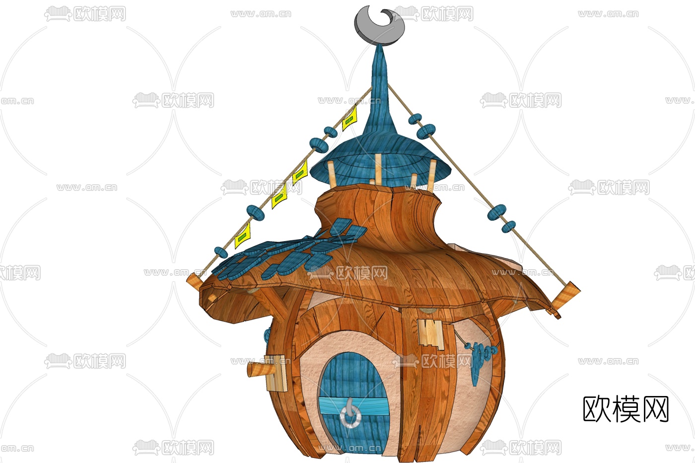 现代儿童蘑菇屋免费su模型下载