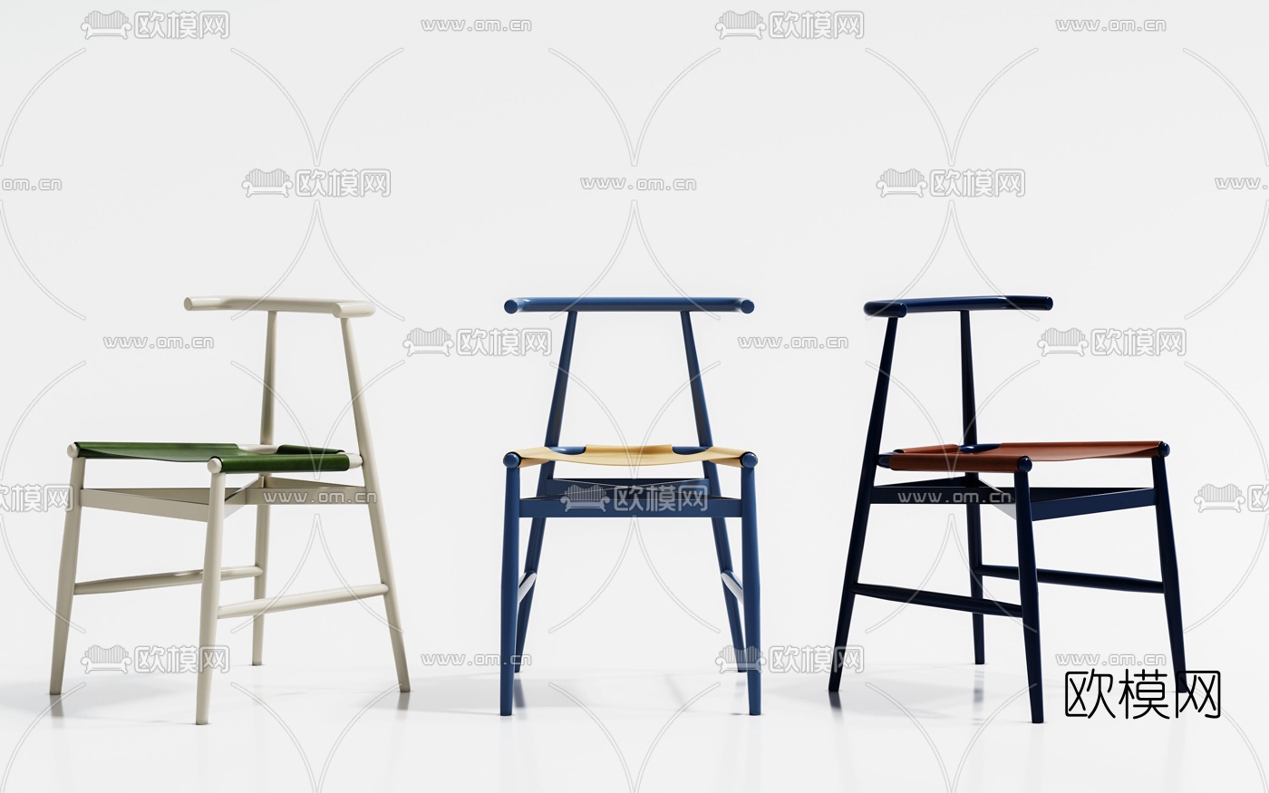 北欧布艺单椅3d模型下载（渲染图3）