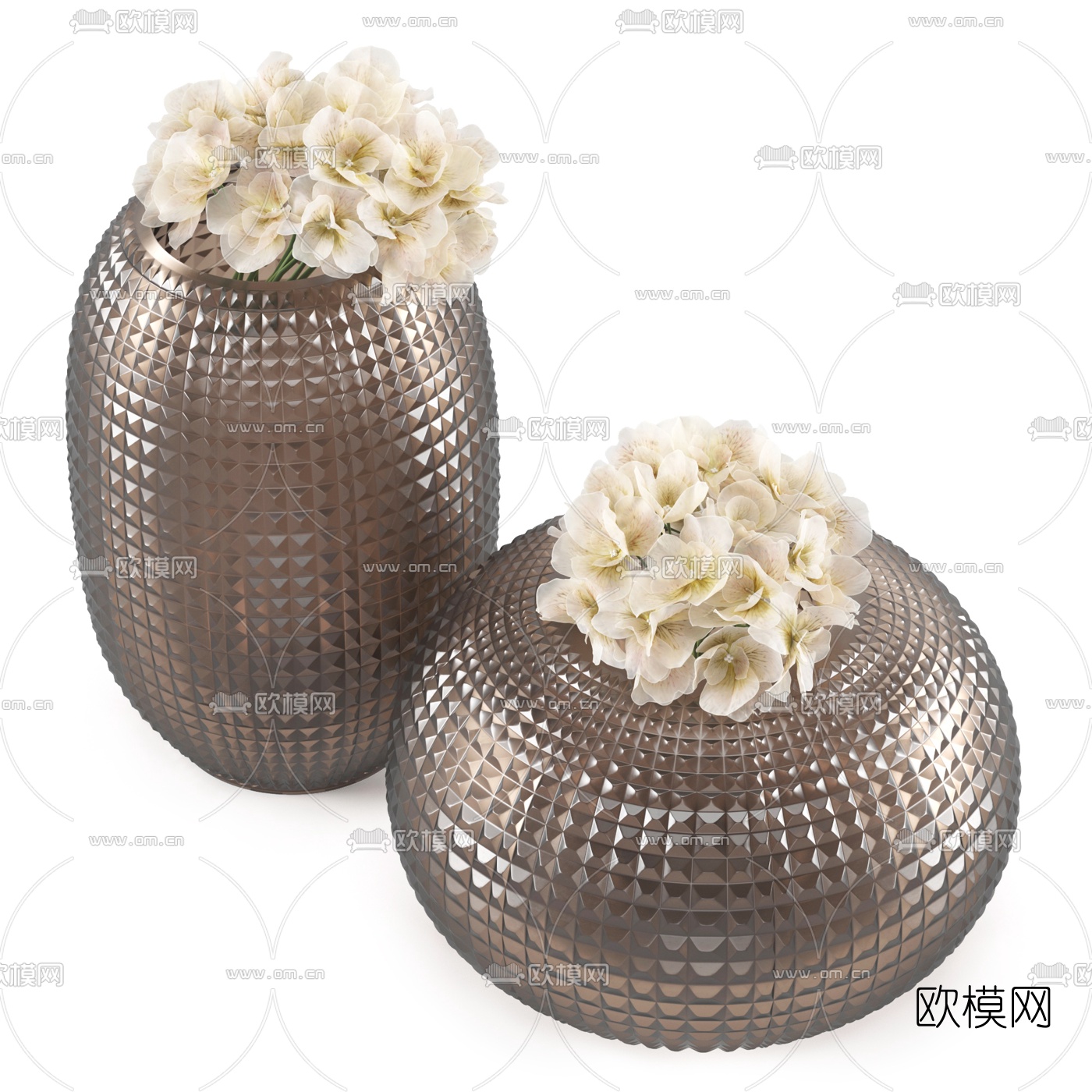 现代花瓶插花免费3d模型下载（渲染图2）