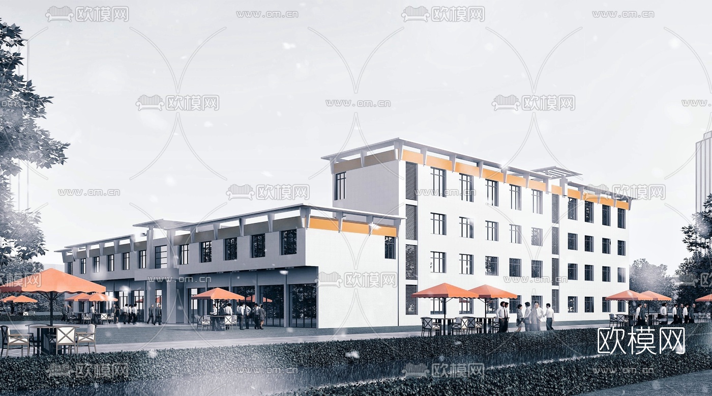 现代综合办公楼3d模型