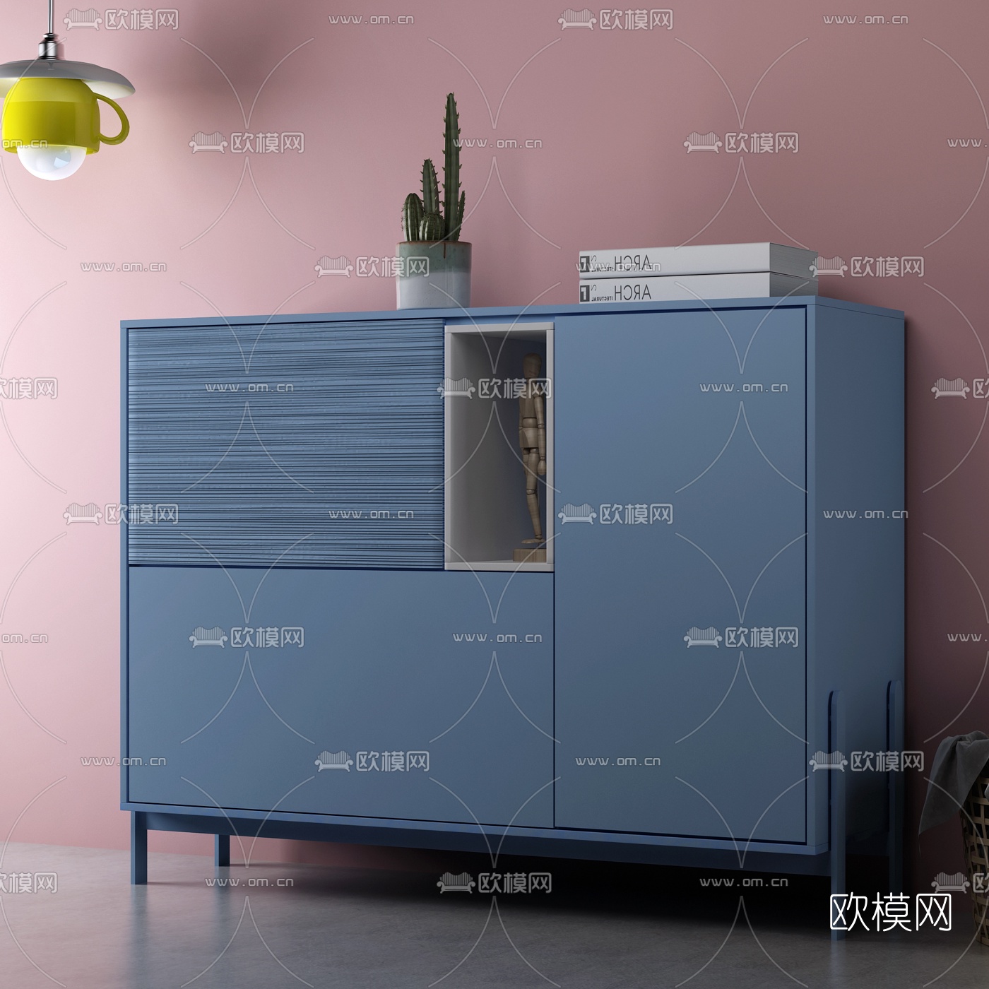 北欧边柜储物柜3d模型下载