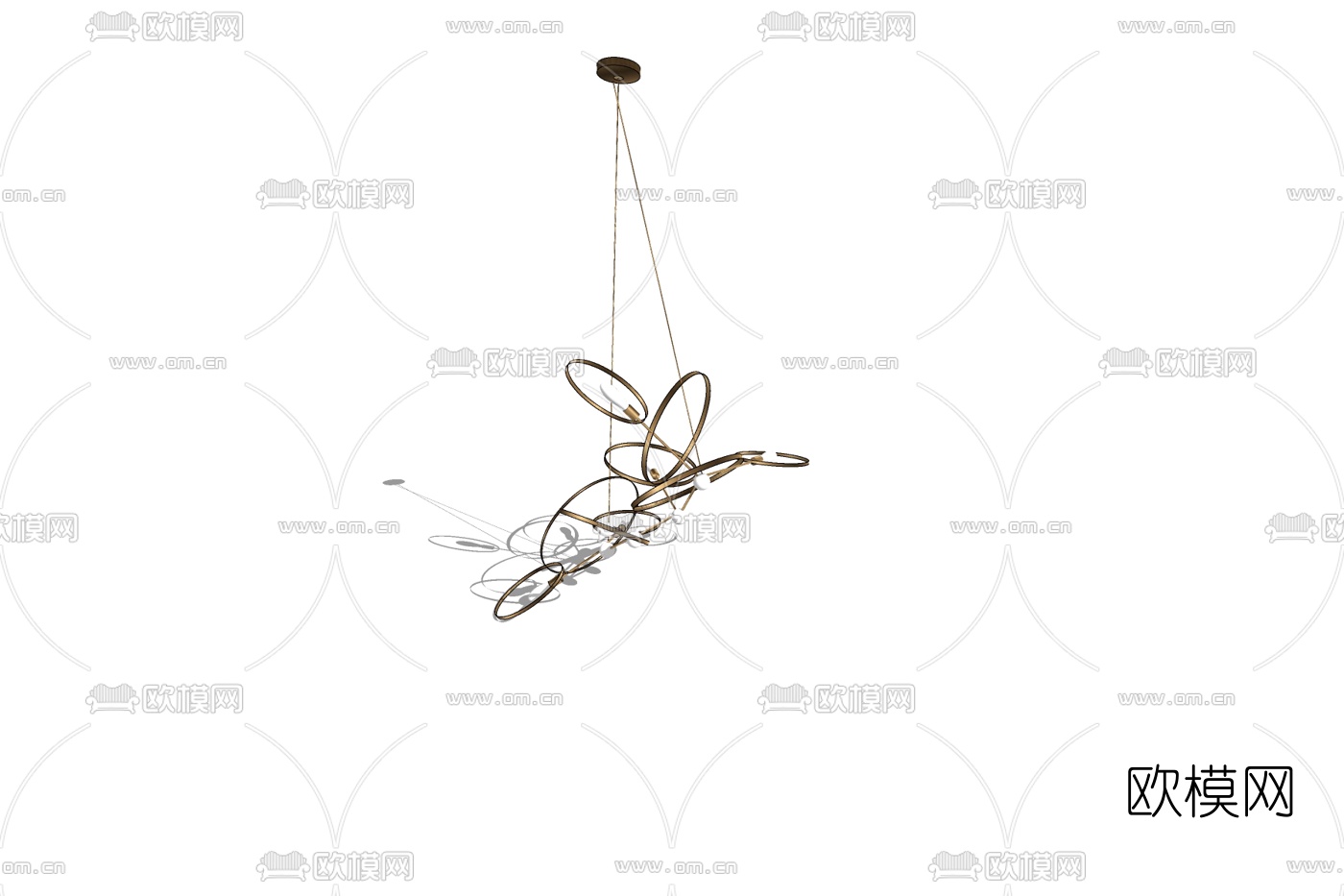 现代铁艺吊灯免费su模型下载