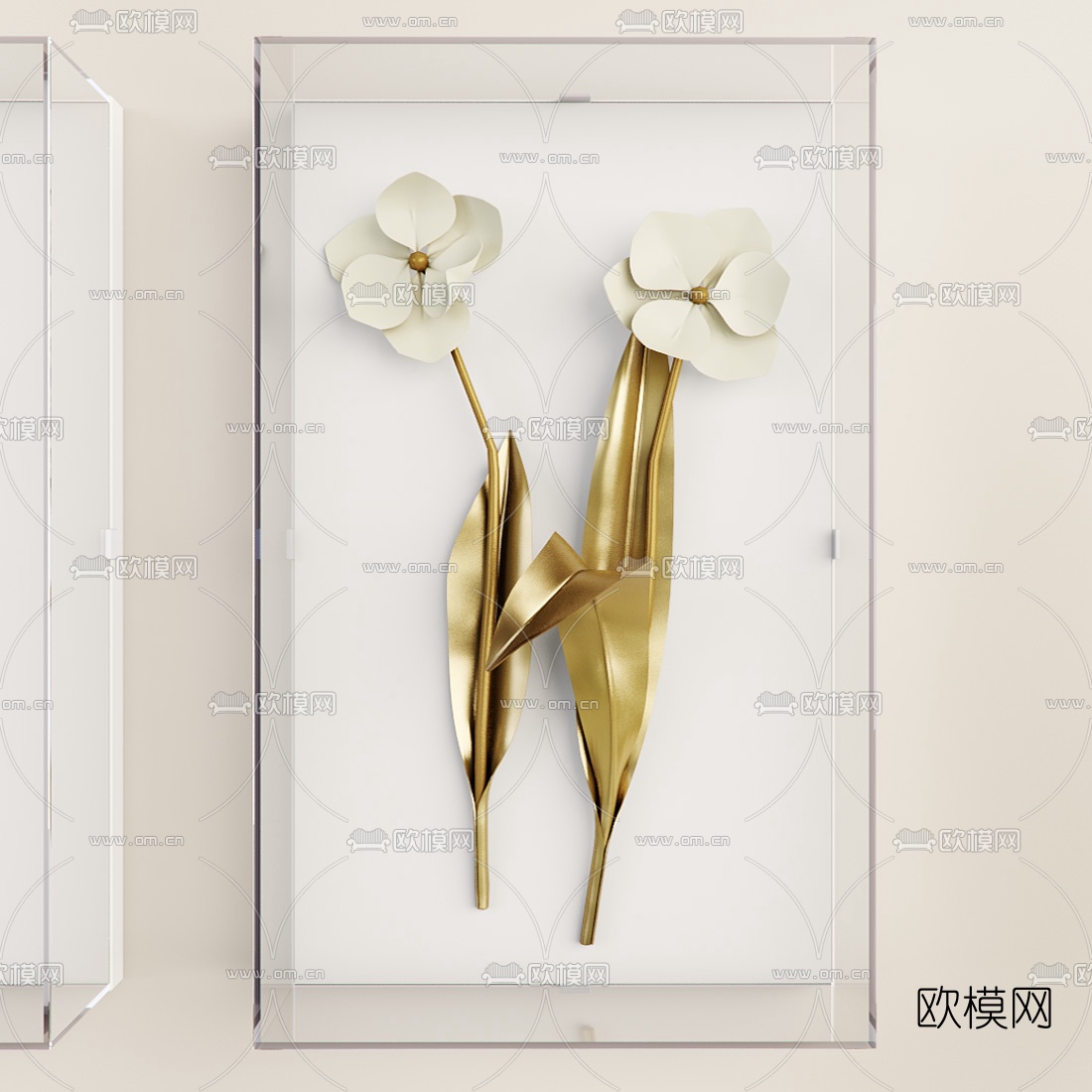 现代立体花装饰画3d模型