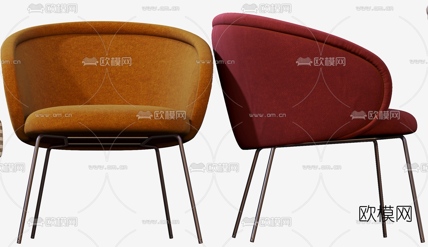现代布艺休闲椅3d模型