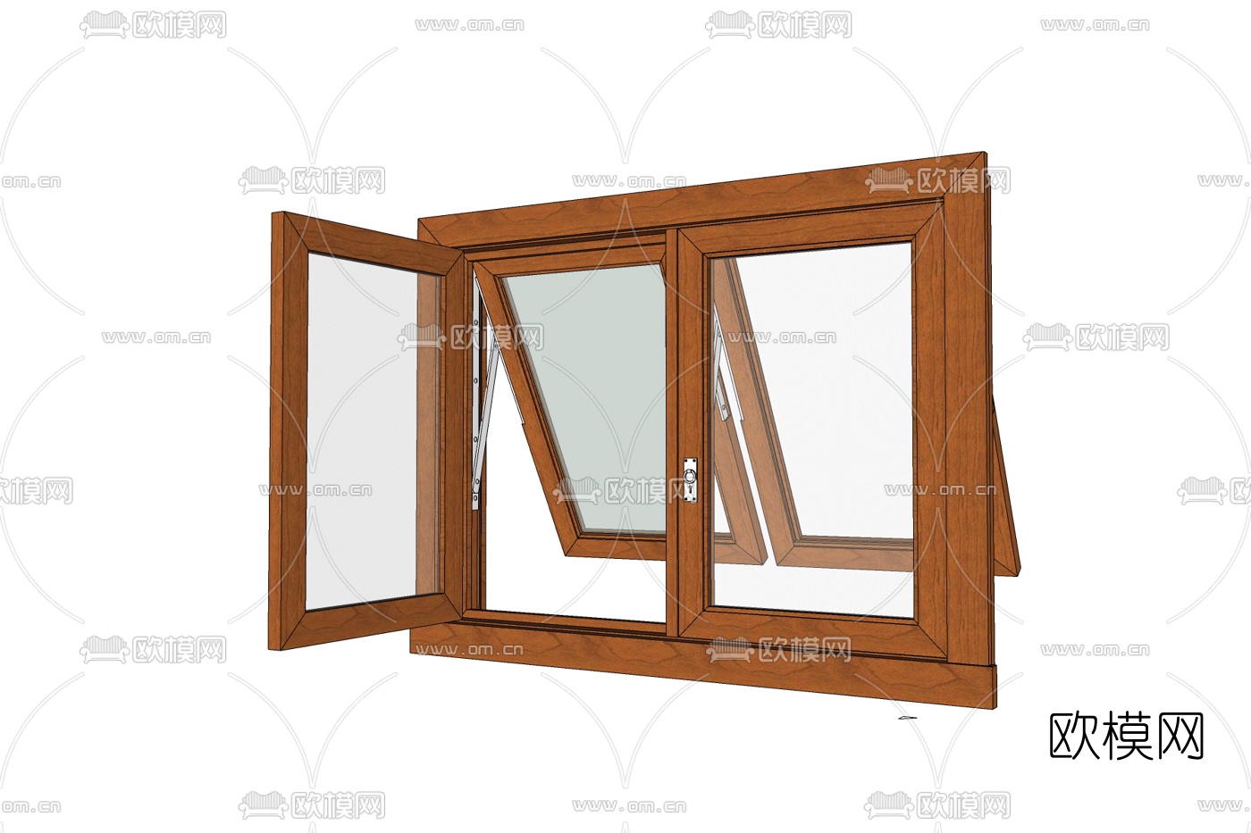 现代推拉窗免费su模型下载