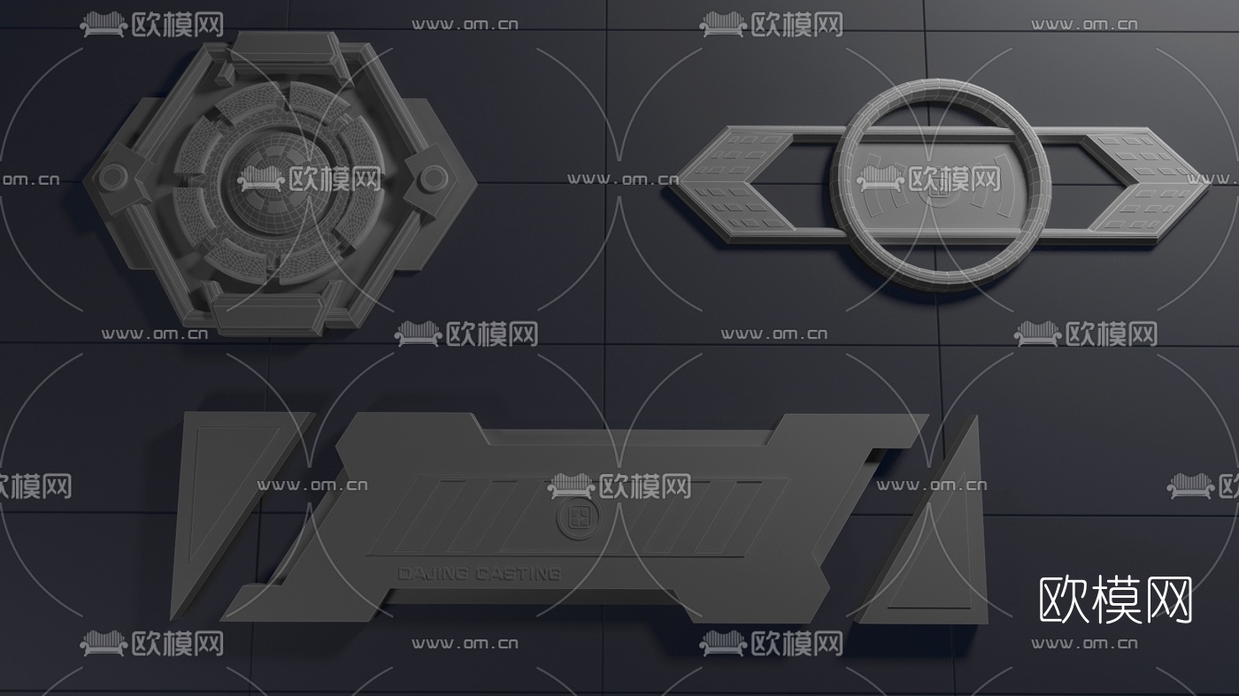 现代科技感装饰灯壁灯3d模型