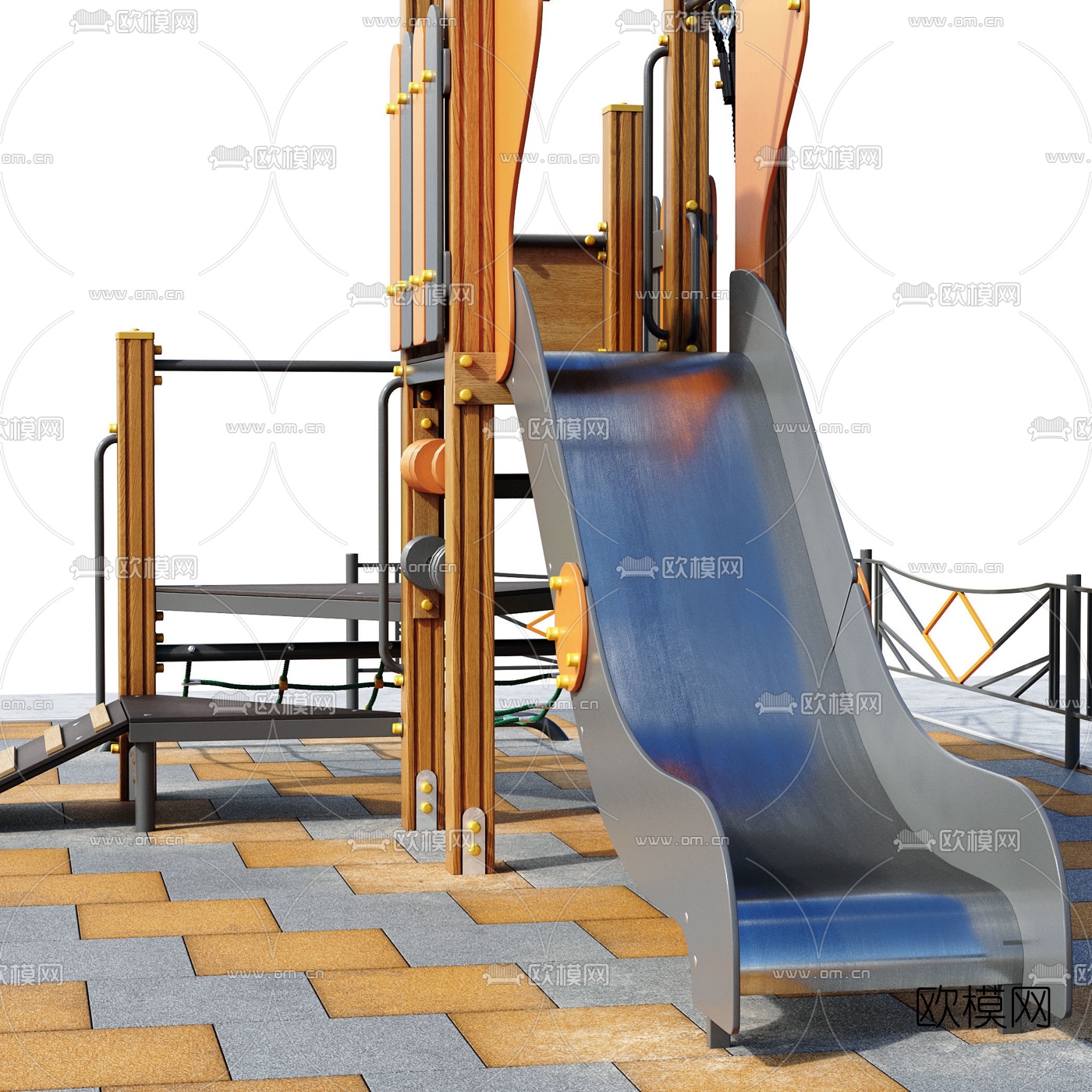 现代公园儿童游乐园3d模型下载（渲染图2）