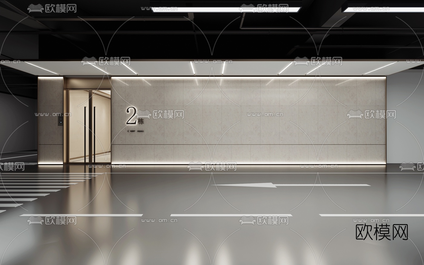 现代地下停车场3d模型