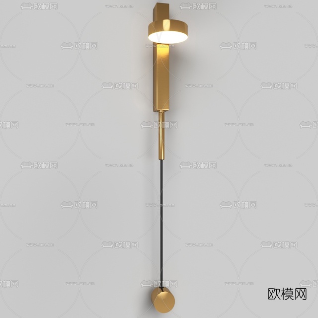 现代金属壁灯免费3d模型下载