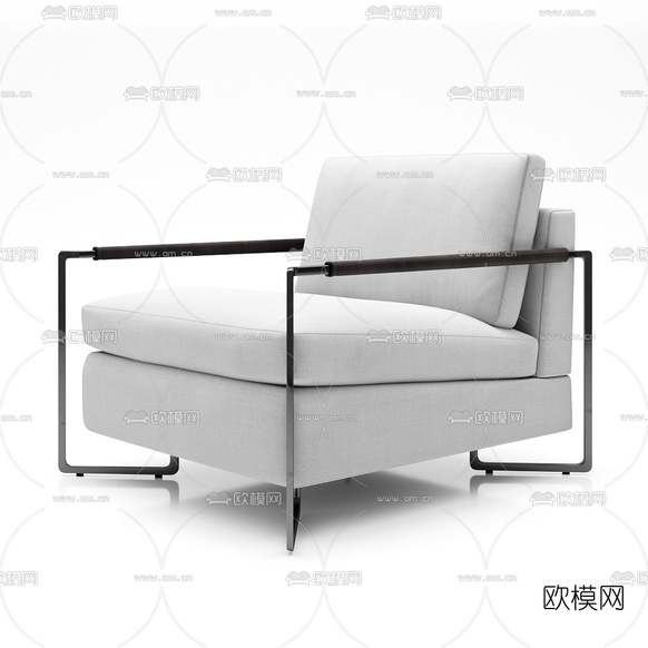现代布艺休闲沙发3d模型下载(渲染图2)