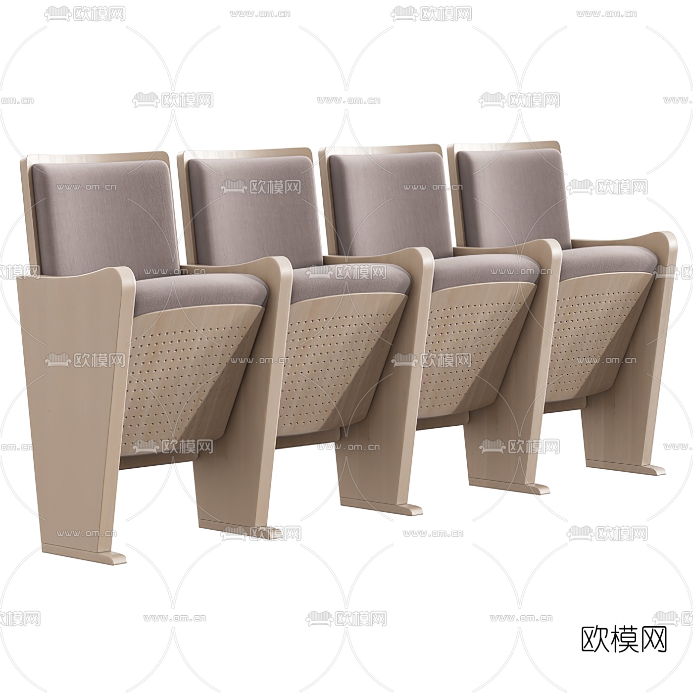 现代影院排椅公用椅3d模型