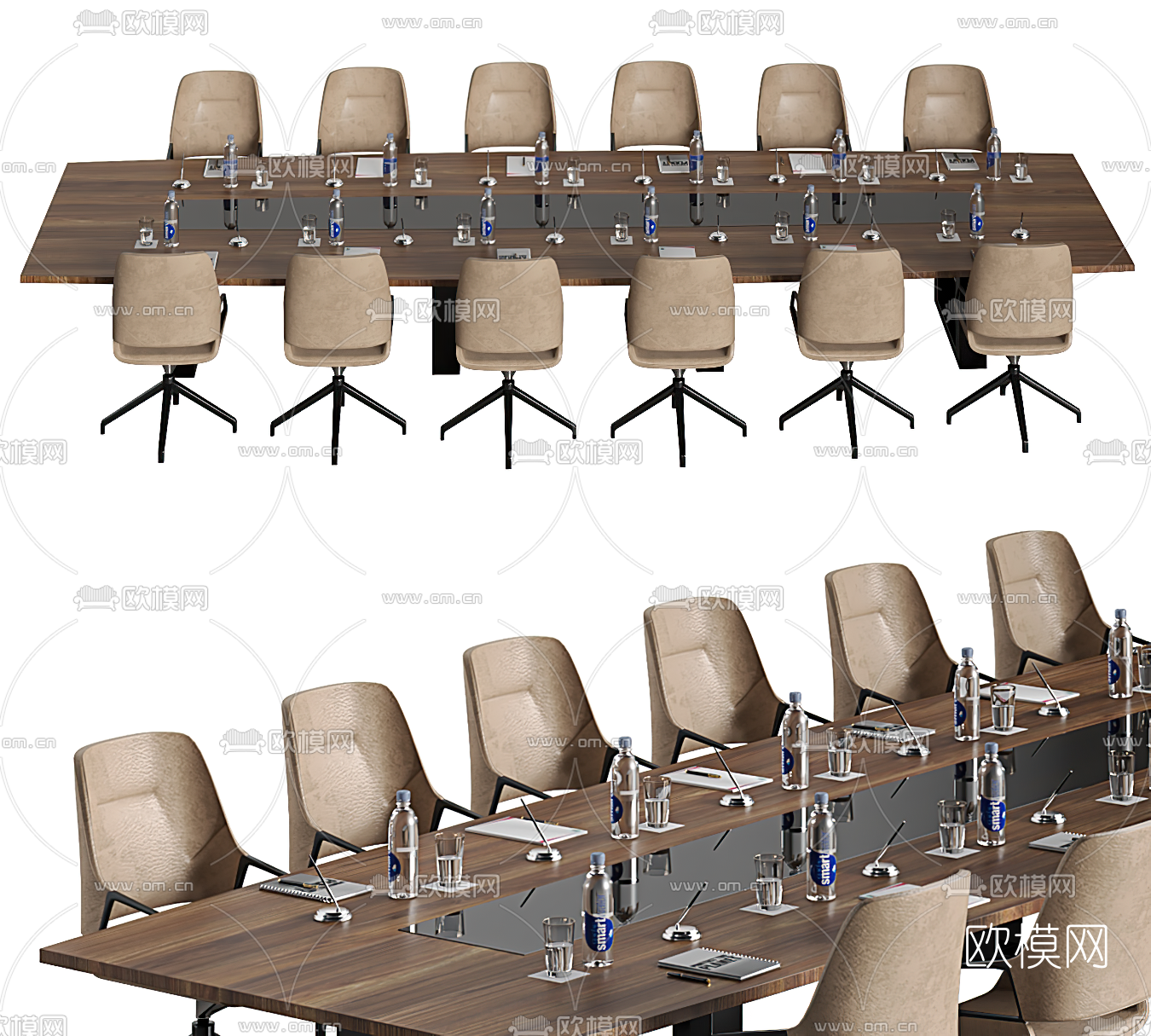 现代会议桌椅3d模型