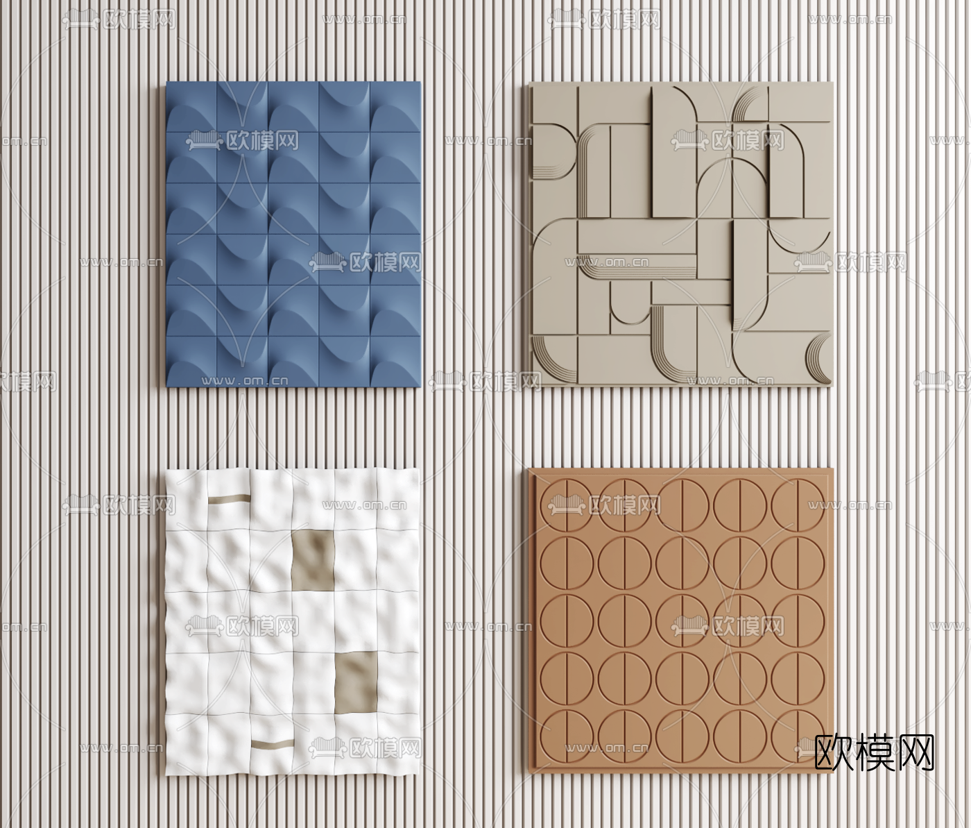 现代墙饰挂件su模型下载（渲染图1）