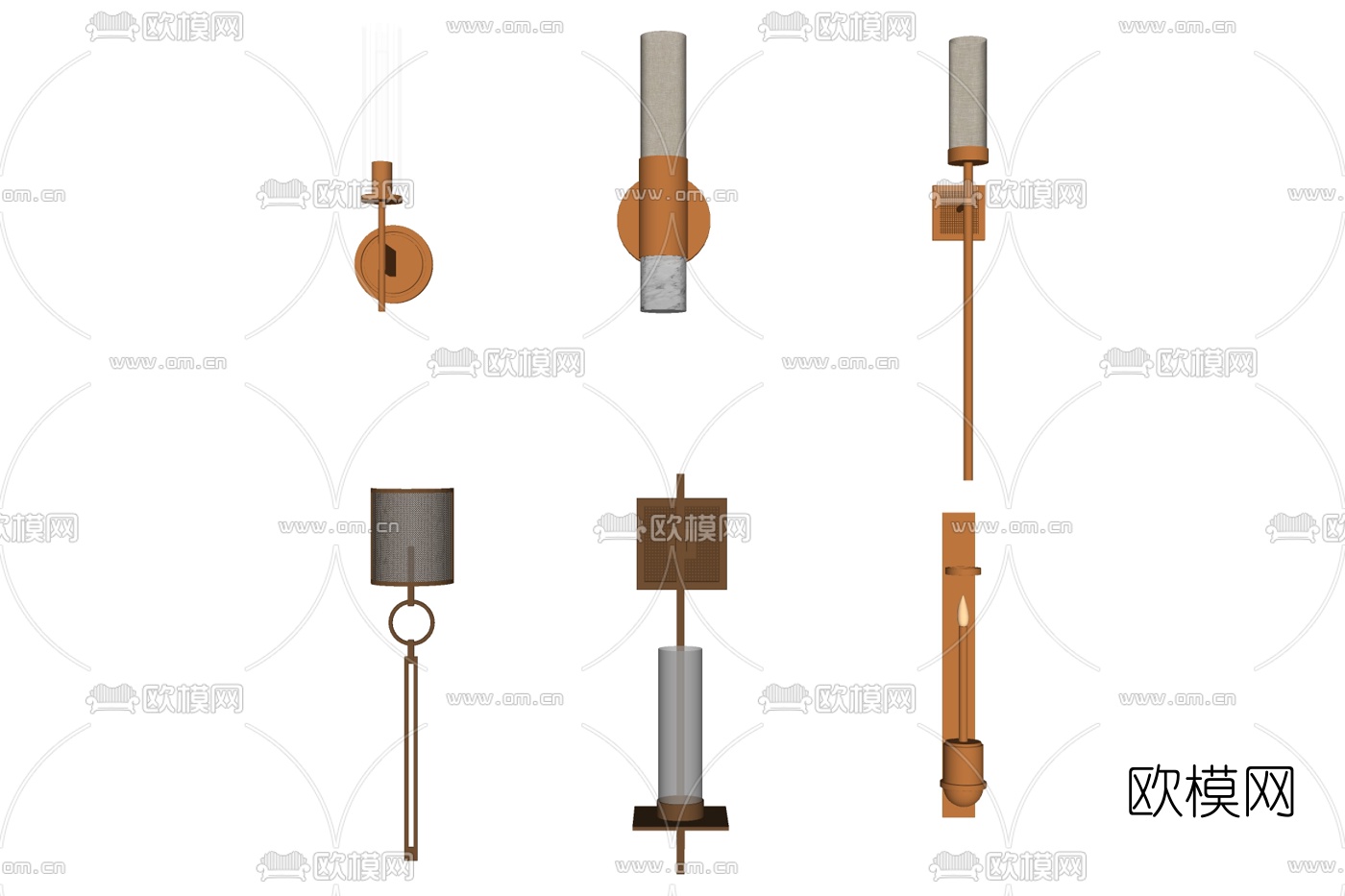 现代轻奢壁灯su模型下载