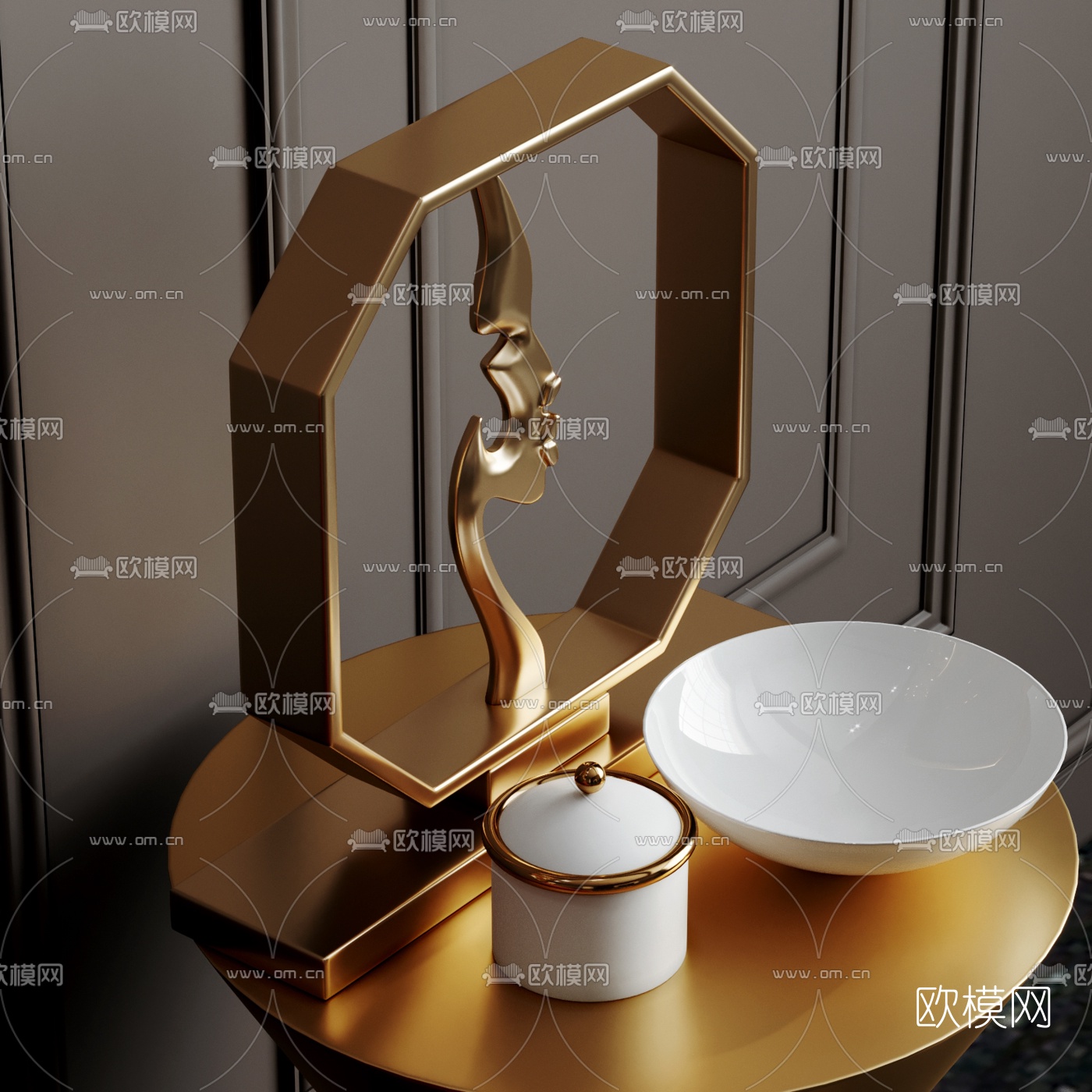 后现代轻奢布艺床尾凳3d模型