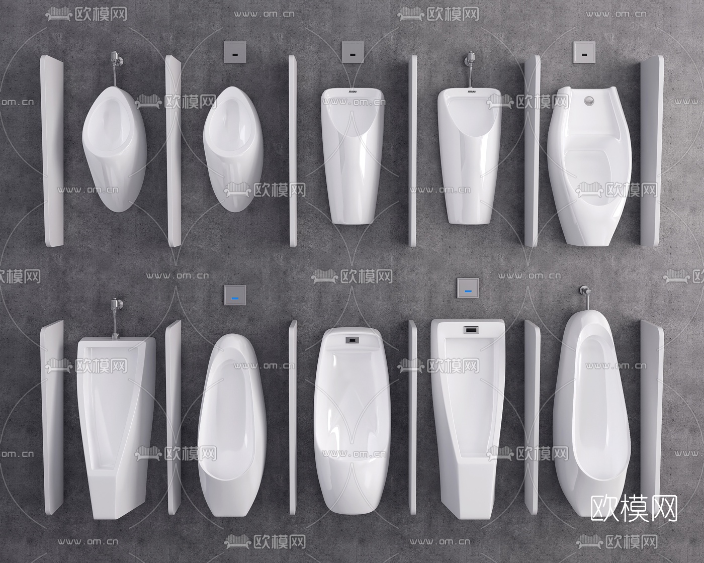 现代小便斗小便器3d模型