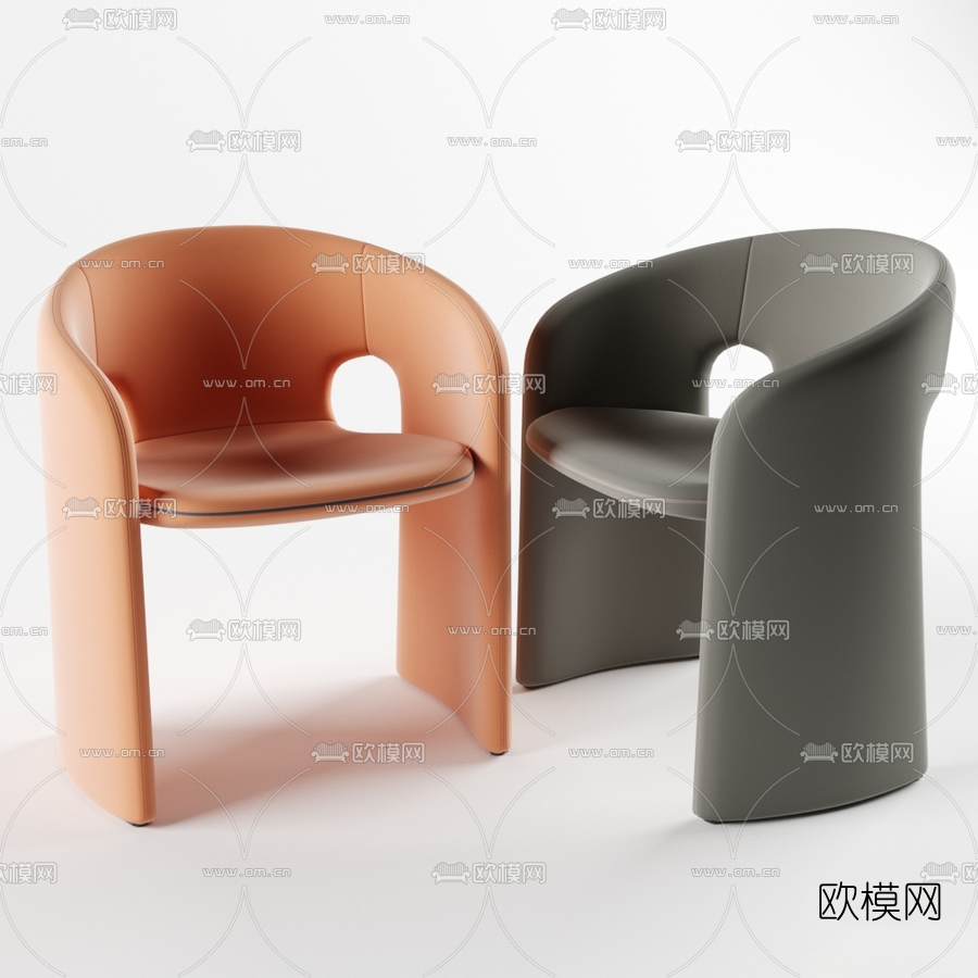 现代皮革休闲椅3d模型