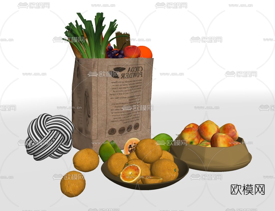 现代食物水果蔬菜su模型下载（渲染图2）