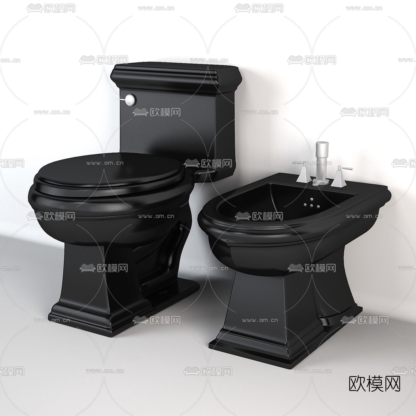 简欧马桶坐便器3d模型