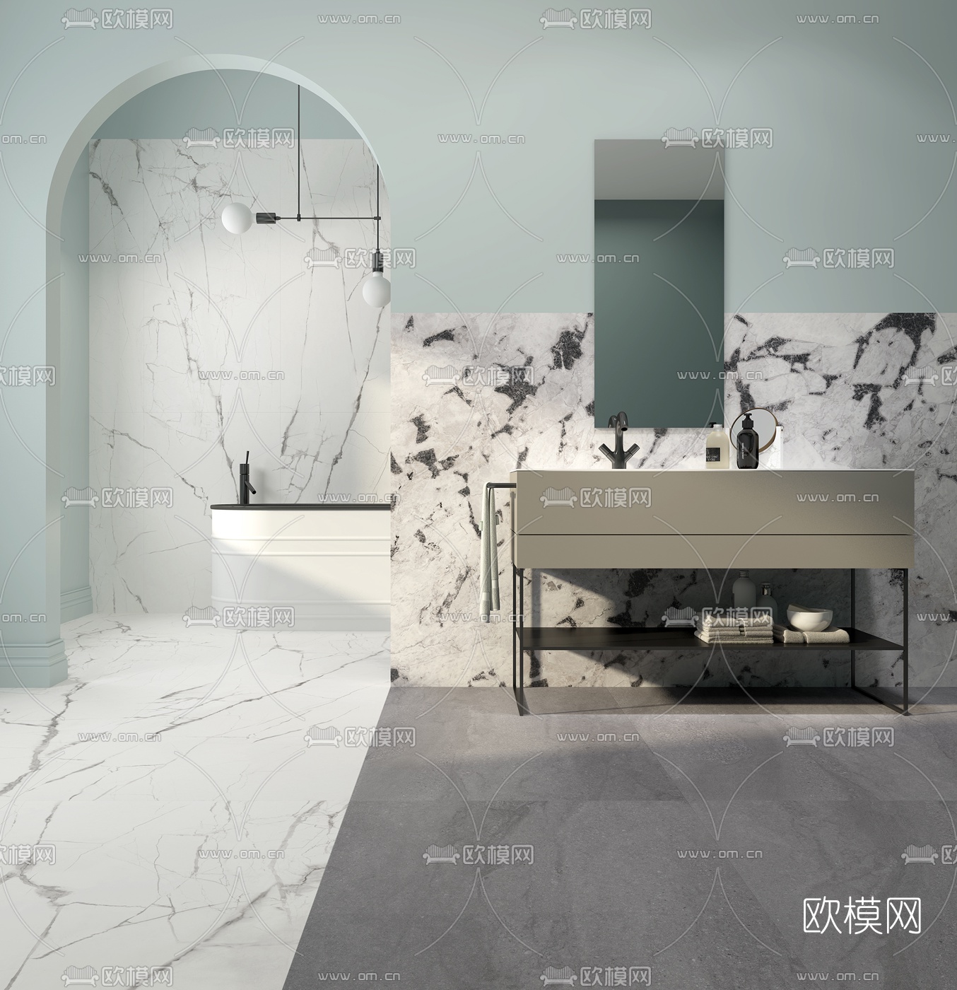 北欧洗手台浴缸3d模型