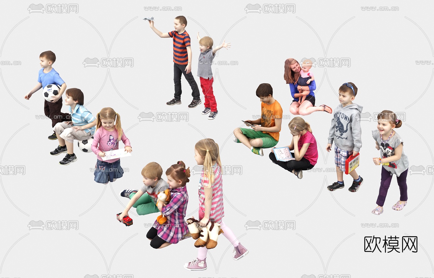 欧式儿童人物3d模型下载（渲染图2）