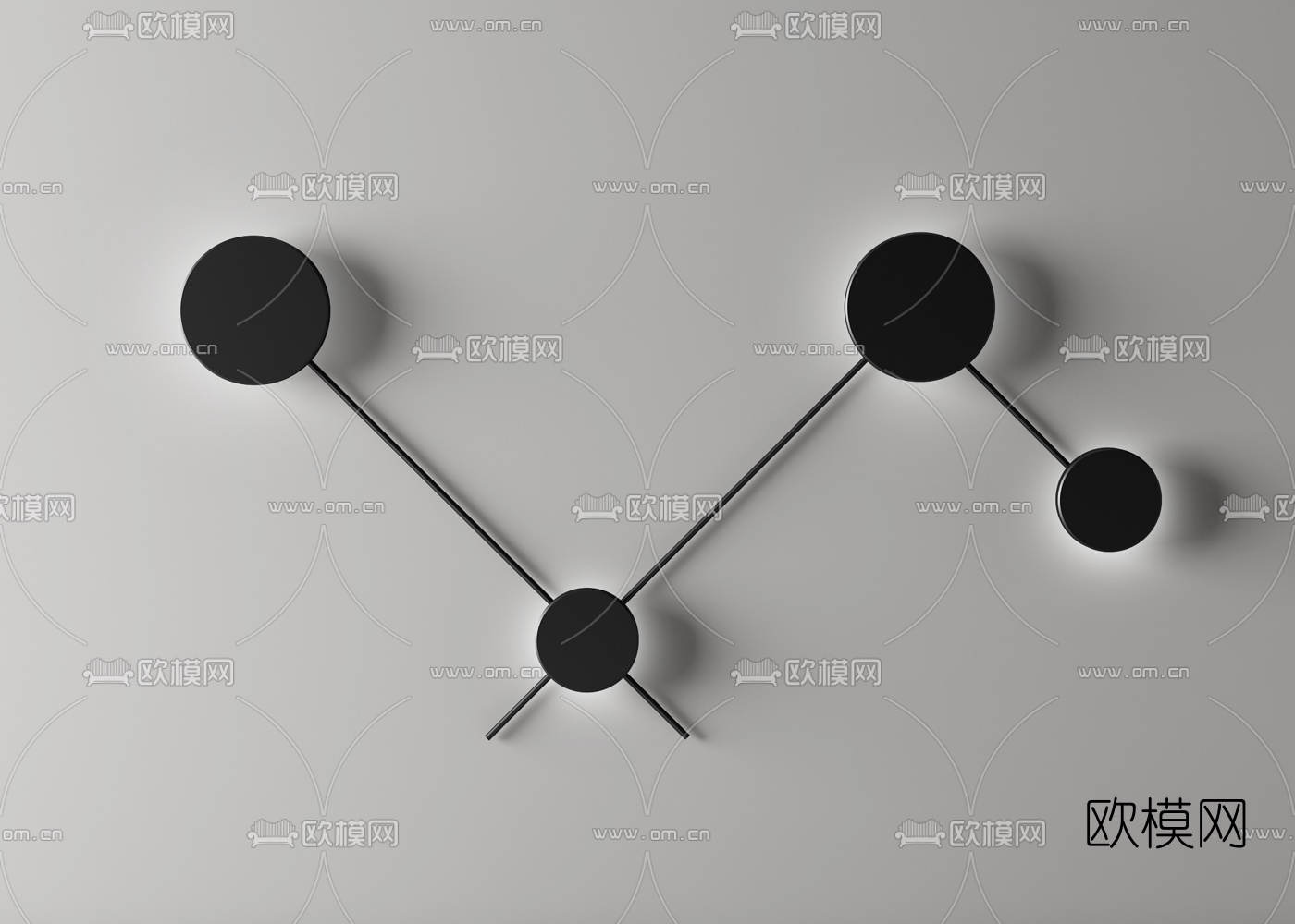 现代多头壁灯3d模型