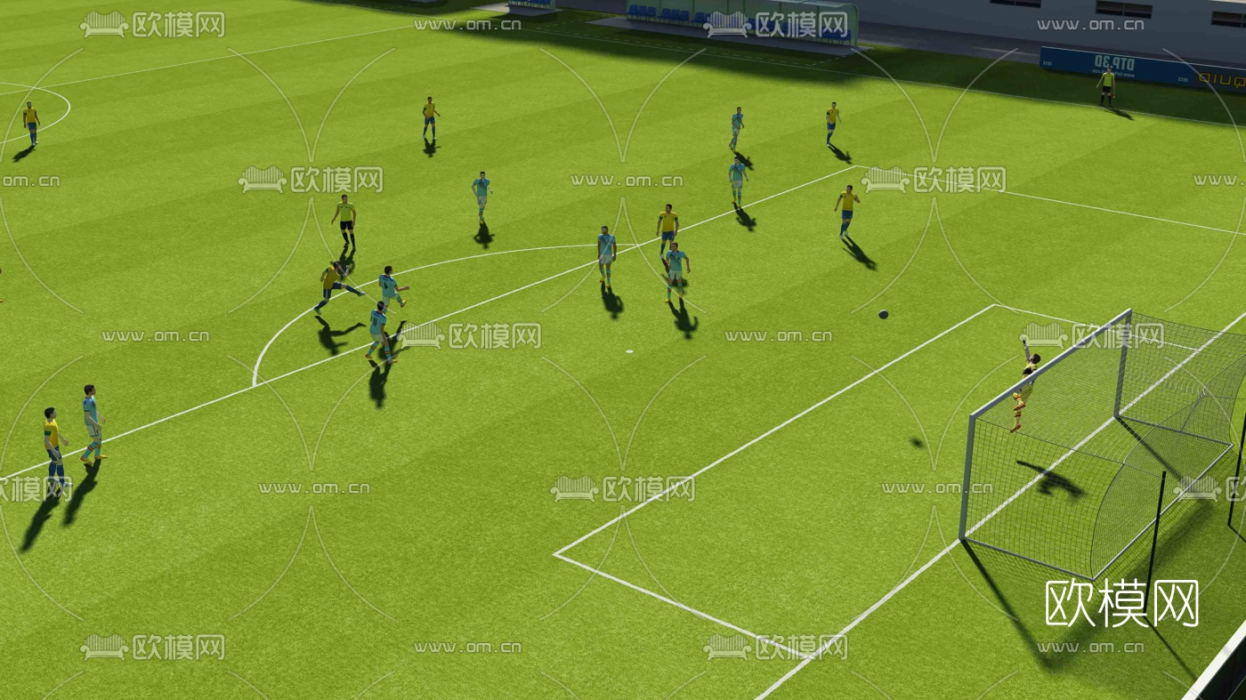 现代足球场3d模型下载（渲染图3）