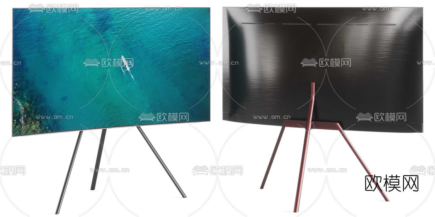 现代落地电视机3d模型