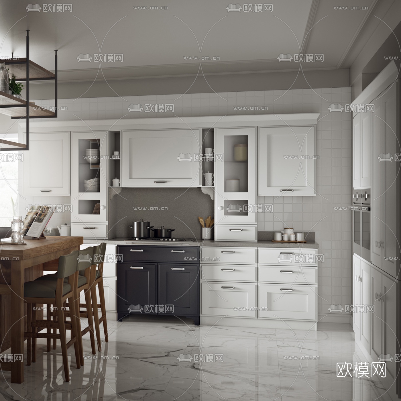 简欧厨房3d模型