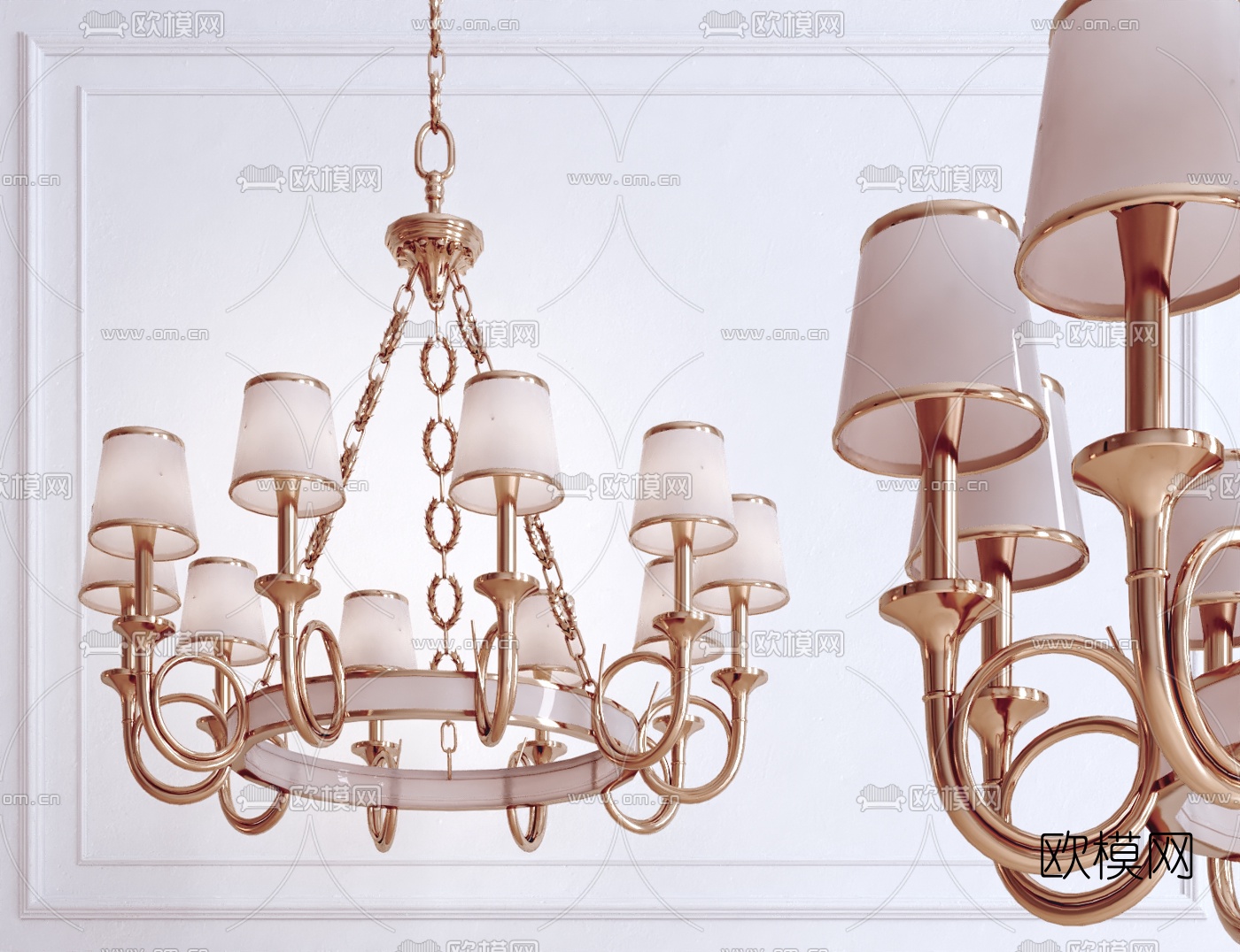 简欧轻奢吊灯3d模型下载